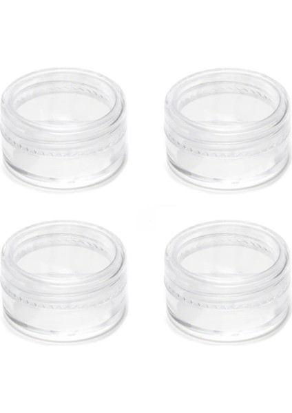 Şeffaf Kapaklı Mini Krem Saklama Kutu 4'lü 2,5 cm Plastik Takı ve Kozmetik İçin