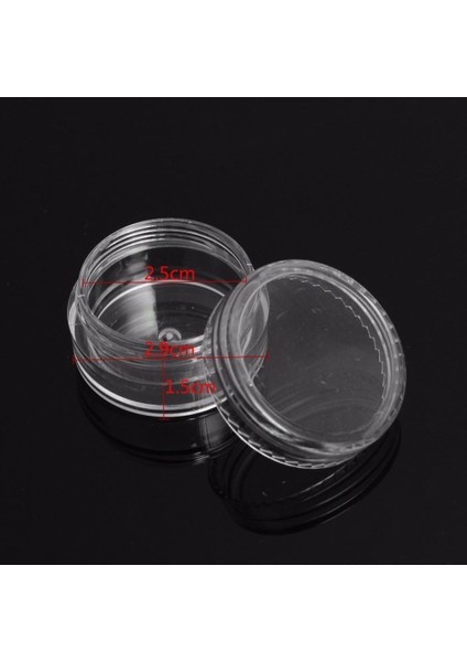 Şeffaf Kapaklı Mini Krem Saklama Kutu 4'lü 2,5 cm Plastik Takı ve Kozmetik İçin fiyatları