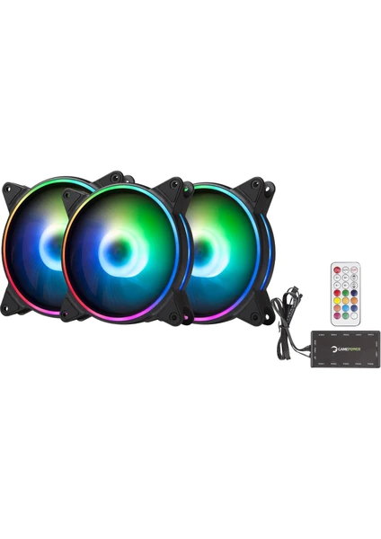 GamePower Air Turbine ARGB/RGB 3x12cm Fan Set Kit