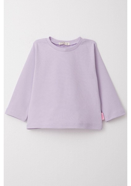 Kız Çocuk Uzun Kollu Tişört Basic 1-4 Yaş, Açık Lila
