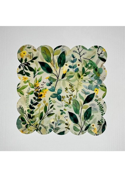 Suluboya Çiçek Desenli Dijital Baskılı Kokteyl Peçetesi