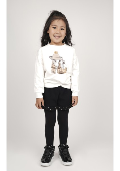 Kız Çocuk Baskılı Sweatshırt