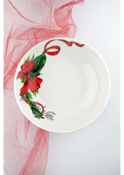 Red Bow Büyük Boy Porselen Salata Kasesi