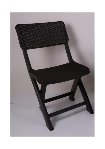 Sky Katlanır Rattan Sandalye (Kamp - Piknik Sandalyesi) Kahverengi (2 Adet)