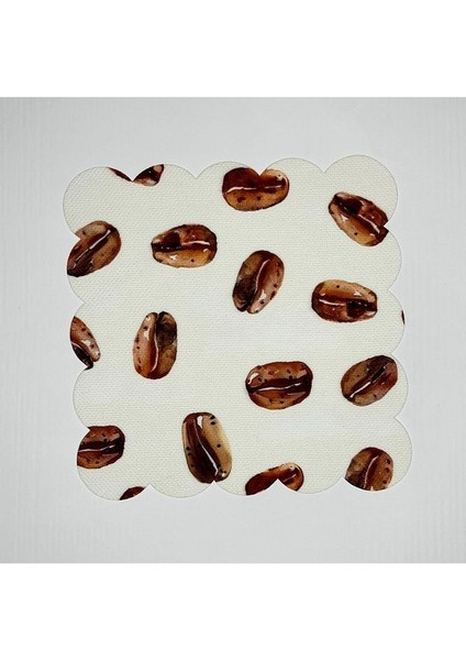 Kahve Çekirdekleri Desenli Dijital Baskılı Kokteyl Peçetesi