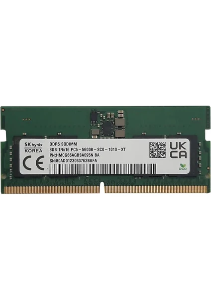 Sk Hynix HMCG66AGBSA092N 8gb 5600MHZ Ddr5 Notebook Ram