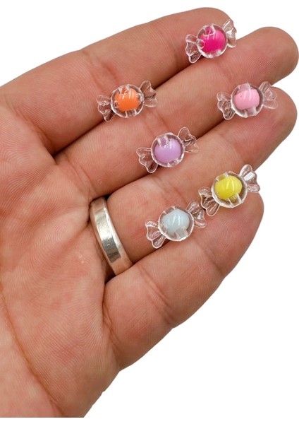 12 mm Şeker Akrilik Boncuk Takı Yapımı Bead (50 Gr)