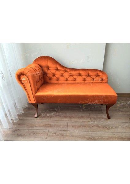 Dekoratif Bihter Koltuk Josefin Puf 130 Cm Ceviz Ayak