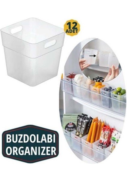 Wish Home Wishhome 12 Adet  Buzdolabı Içi Mini Düzenleyici Kutu Organizer - Buzdolabı Kapak Düzenleyici