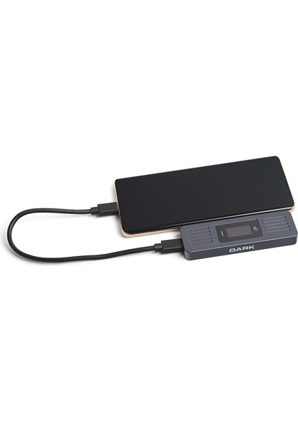 Usb3.2 Gen2 Type-C - M.2 Nvme & Sata Ngff SSD LED Dokunmatik Ekranlı Disk Kutusu (Dk-Ac-Dsem6)