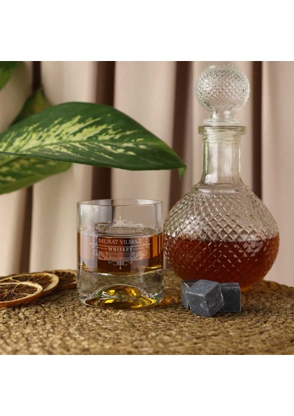 Ahşap Kutulu Vintage Tasarımlı İsim & Mesaj Yazılı Taşlı Viski Kadehi Seti fırsatları