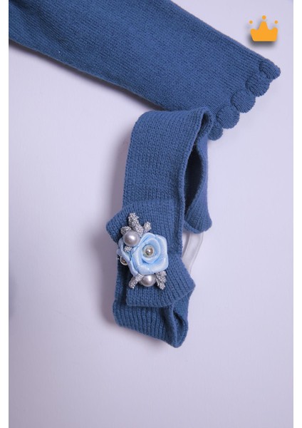 Babyhola Kız Bebek Triko Bandana Badi 2'li Set Yenidoğan Konsept Çekim Kostümü 9000