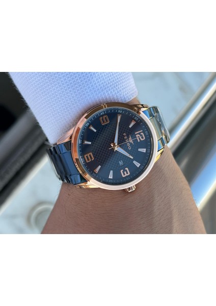 Çelik Kordon Takvimli Kadran 30 mt Suya Dayanıklı Erkek Kol Saati EFM11911-T fırsatları