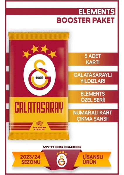 Mythos Cards Galatasaray 2023-24 Sezonu Elements Serisi - Booster Paket