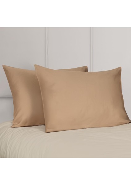 Saten 2' Li Yastık Kılıfı Pudra