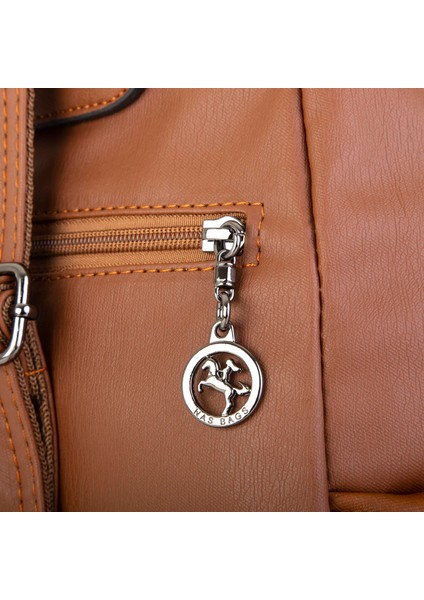 Kadın Çok Cepli Sırt Çantası Taba Yıkamalı modelleri