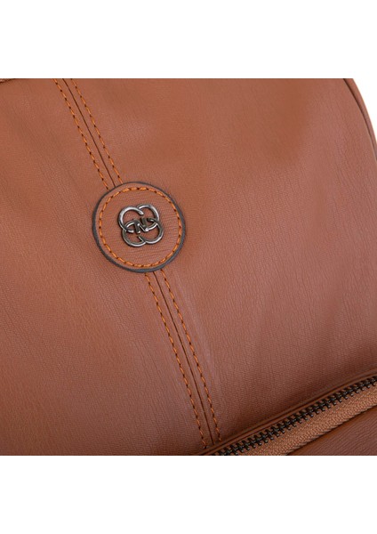 Kadın Çok Cepli Sırt Çantası Taba Yıkamalı fırsatları