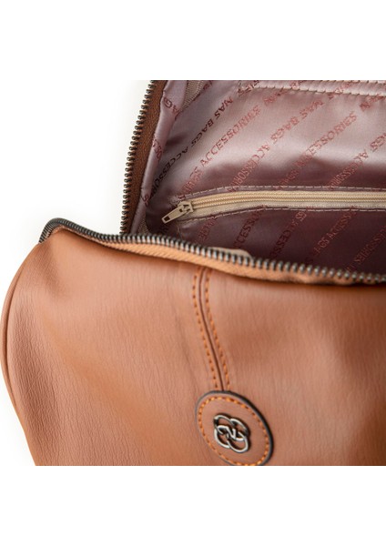 Kadın Çok Cepli Sırt Çantası Taba Yıkamalı indirimleri