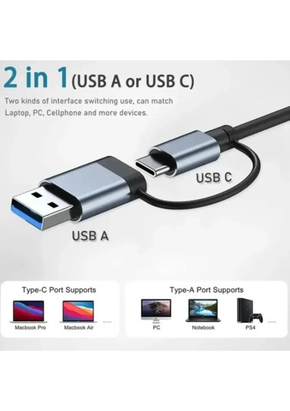 2 In 1 Adaptör 4 Port Type C USB 3.0 Hub For Mac Book Pro Air Otg USB 3.0 Adapter Type-C Çevirici USB Hub - Sw-Hub1