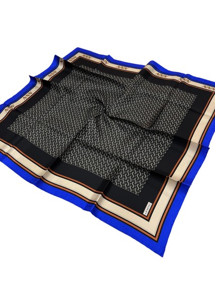 İpek Eşarp Nostalji - 8724-38 Siyah Saks Twill