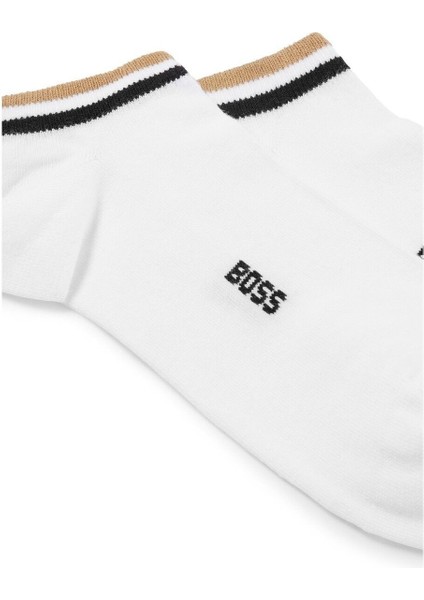 Erkek Pamuklu Logolu Dokuma Kumaş Beyaz Çorap 50491192-100 fiyatları