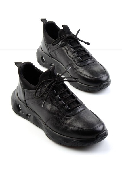 Siyah Deri Erkek Sneaker E01589463303