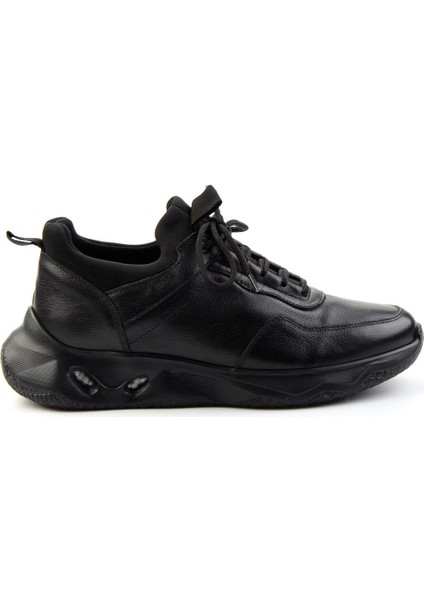 Siyah Deri Erkek Sneaker E01589463303