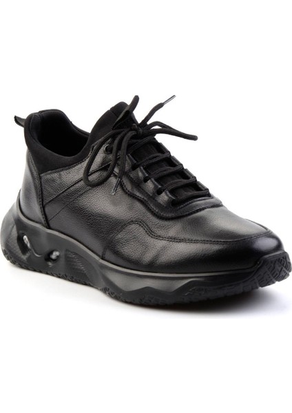 Siyah Deri Erkek Sneaker E01589463303