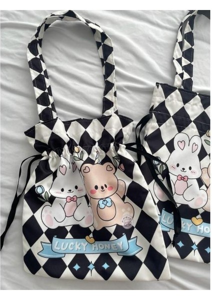 Lucky Honey Büzgülü Bez Çanta modelleri