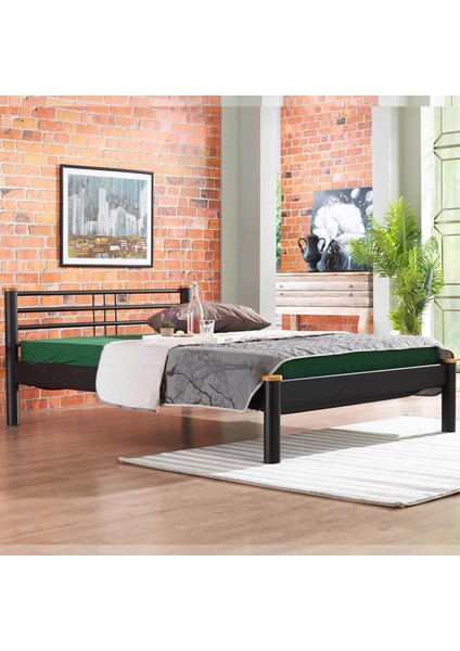 Kappis-S Çift Kişilik Ferforje Metal Karyola-Siyah