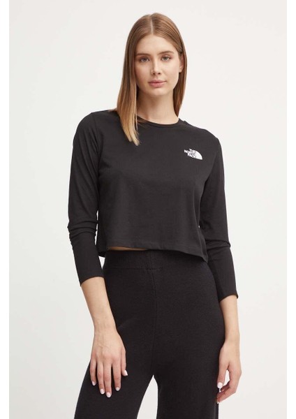 W L/s Sımple Dome Crop Tee Kadın Tişört NF0A89FKJK31 modelleri