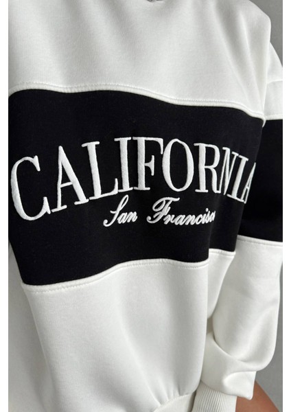 Kadın Siyah Bisiklet Yaka California Sweat NBG038