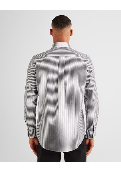 Erkek Mavi Regular Fit Düğmeli Yaka Çizgili Gömlek 3000130.436 fiyatları