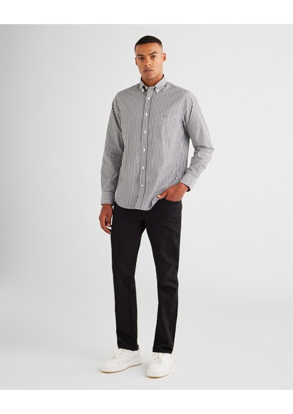 Erkek Mavi Regular Fit Düğmeli Yaka Çizgili Gömlek 3000130.436 modelleri