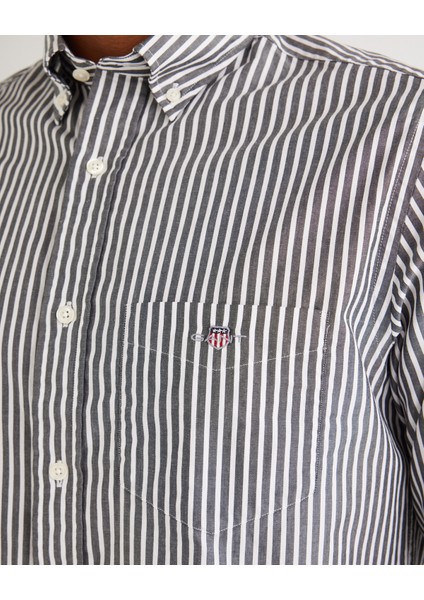 Erkek Mavi Regular Fit Düğmeli Yaka Çizgili Gömlek 3000130.436 indirimleri