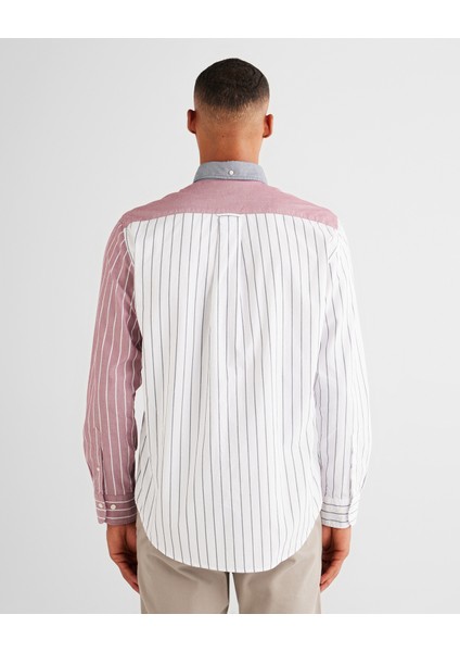 Erkek Yeşil Regular Fit Gömlek Yaka Çizgili Gömlek 3824323T.376