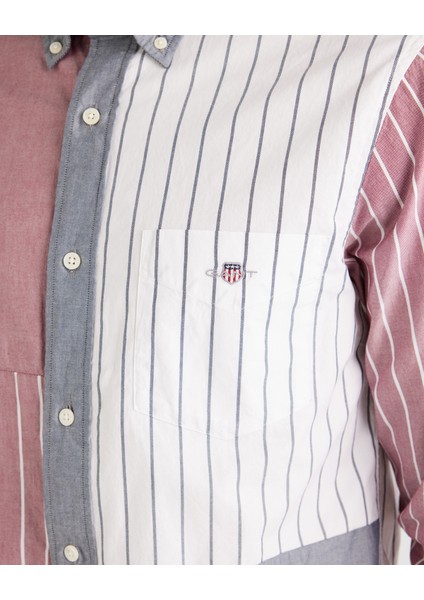 Erkek Yeşil Regular Fit Gömlek Yaka Çizgili Gömlek 3824323T.376