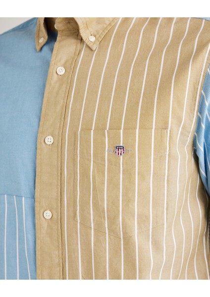 Erkek Yeşil Regular Fit Gömlek Yaka Çizgili Gömlek 3824323T.376 indirimleri