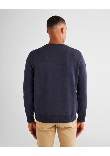 Erkek Lacivert Regular Fit Bisiklet Yaka Logolu Sweatshirt 2015085.433