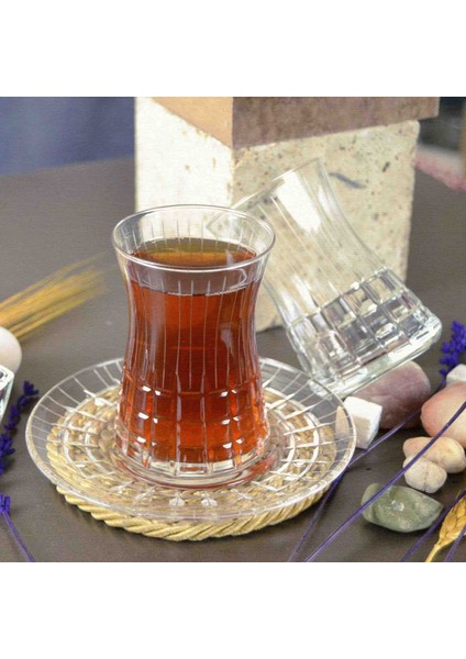 Kesme Kalem Desenli Heybeli Çay Takımı