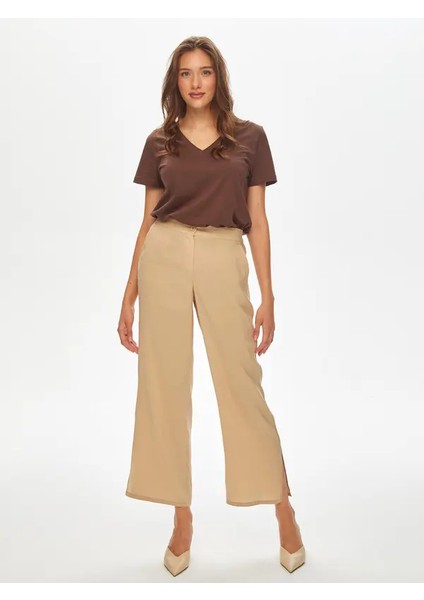 Yanları Yırtmaçlı Modallı Pantolon 69499