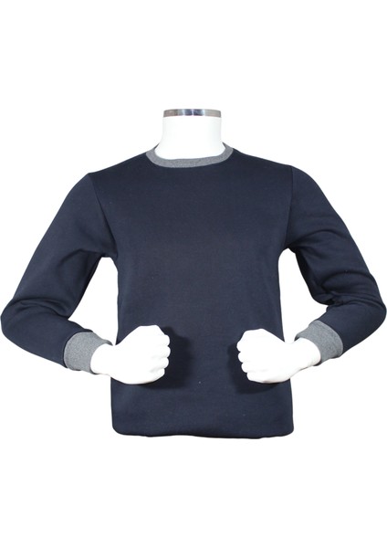 Sıfır Yaka Üç İplik Sweat