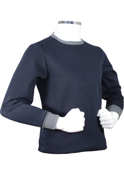Sıfır Yaka Üç İplik Sweat