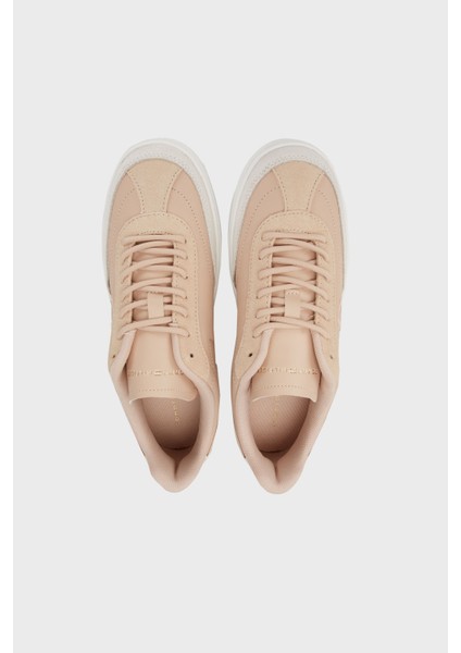 Logolu Süet Sneaker Ayakkabı Kadın Ayakkabı FW0FW08186 Try fırsatları