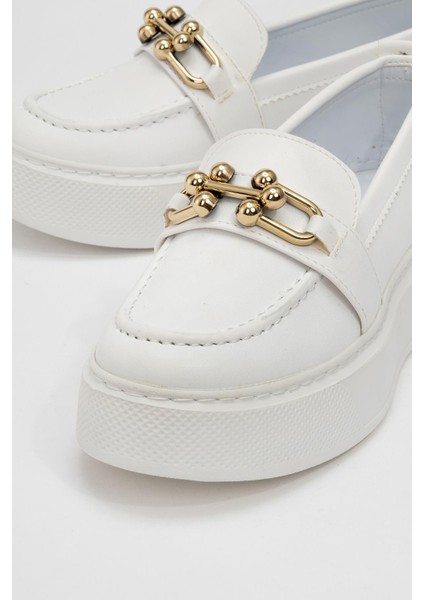 Taş Bağcıklı Kadın Spor Ayakkabı BEYAZ CİLT modelleri