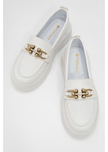 Taş Bağcıklı Kadın Spor Ayakkabı BEYAZ CİLT indirimleri