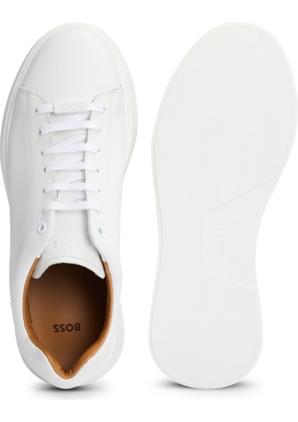 Erkek Marka Logolu Bağcıklı Kaydırmaz Tabanlı Günlük Beyaz Sneaker 50497887-100 fırsatları