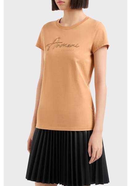 Pamuklu Slim Fit Bisiklet Yaka Tshirt Kadın Tshirt 6DYT51 YJG3Z 1788