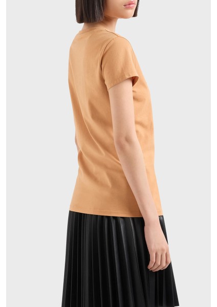 Pamuklu Slim Fit Bisiklet Yaka Tshirt Kadın Tshirt 6DYT51 YJG3Z 1788 fiyatları