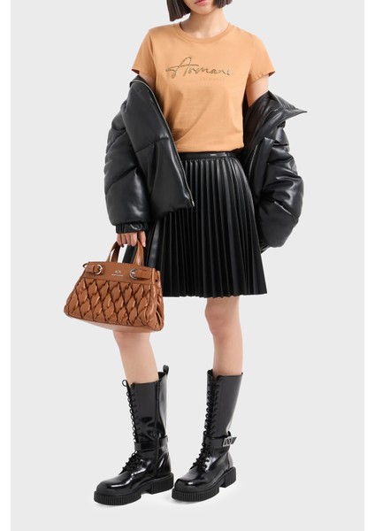 Pamuklu Slim Fit Bisiklet Yaka Tshirt Kadın Tshirt 6DYT51 YJG3Z 1788 modelleri